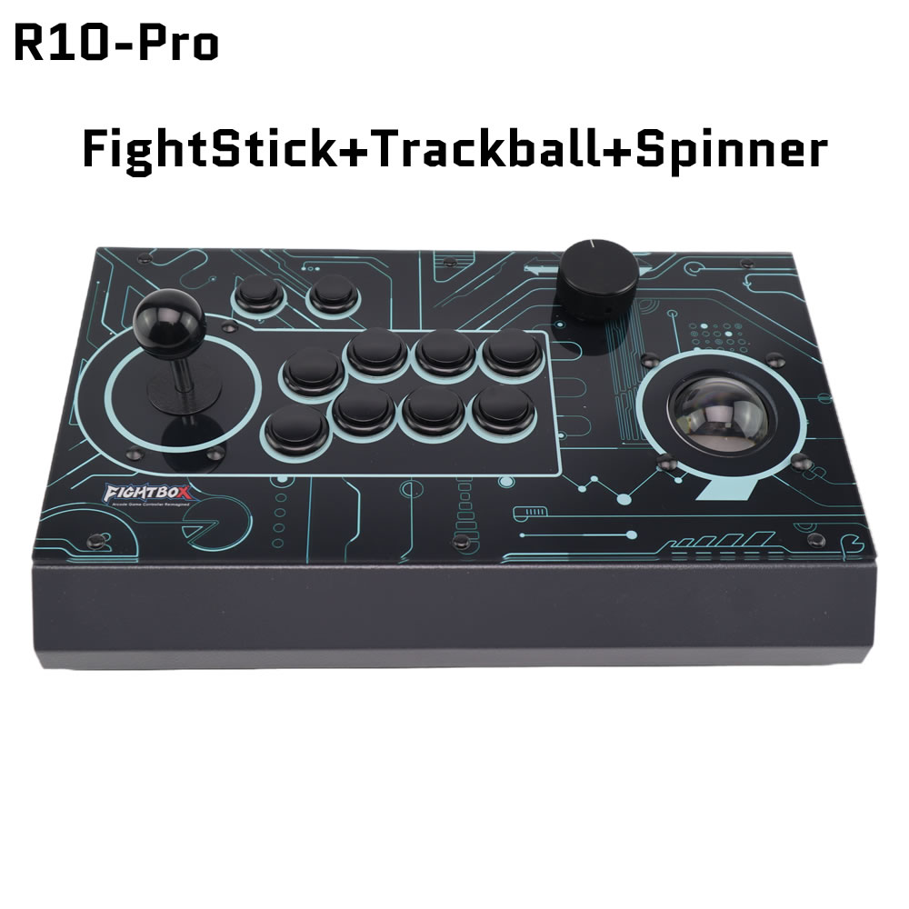 Retro Gaming Joystick - FightBox R10-PRO 아케이드 파이트 스틱 트랙볼&스피너