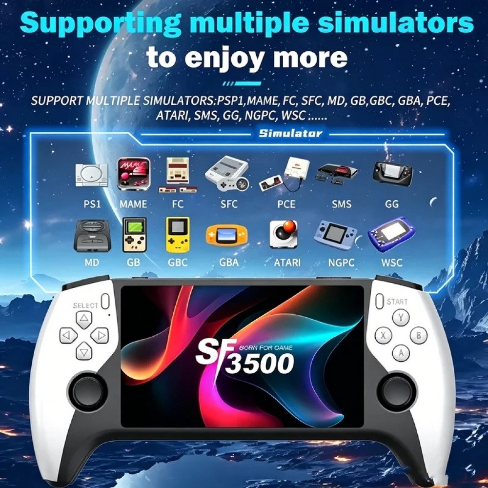 Retro Gaming Device Handheld - SF3500 5인치 휴대용 게임 콘솔 (PS1,