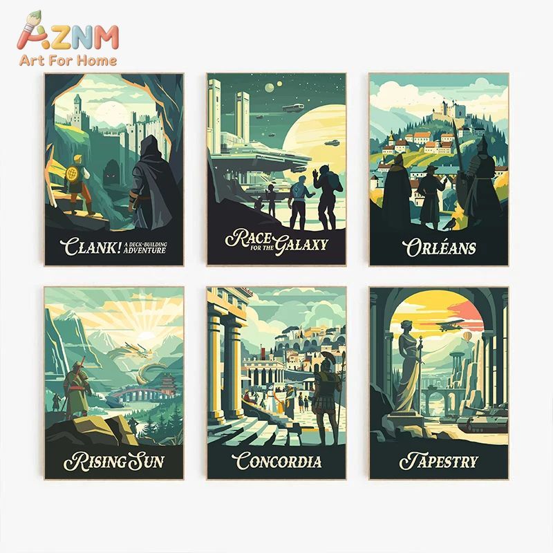 AZNM 레트로 보드 게임 아트 캔버스 포스터 프레임리 - Retro Poster Gaming 리뷰 및 가격