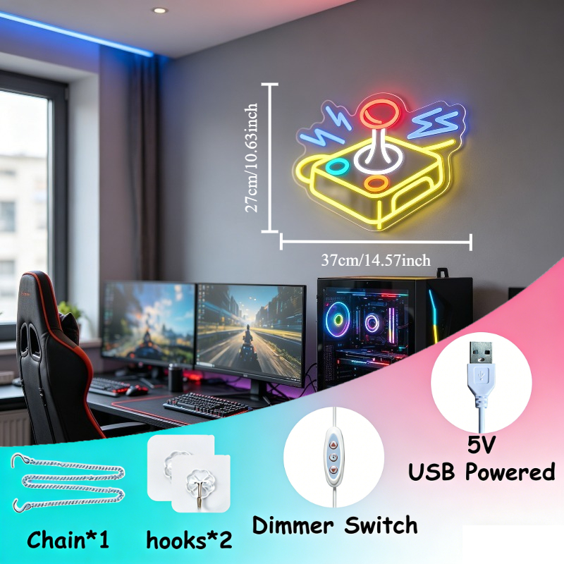 아케이드 조이스틱 네온사인 LED 레트로 게임기 벽 장 - Retro Gaming Joystick 리뷰 및 가격