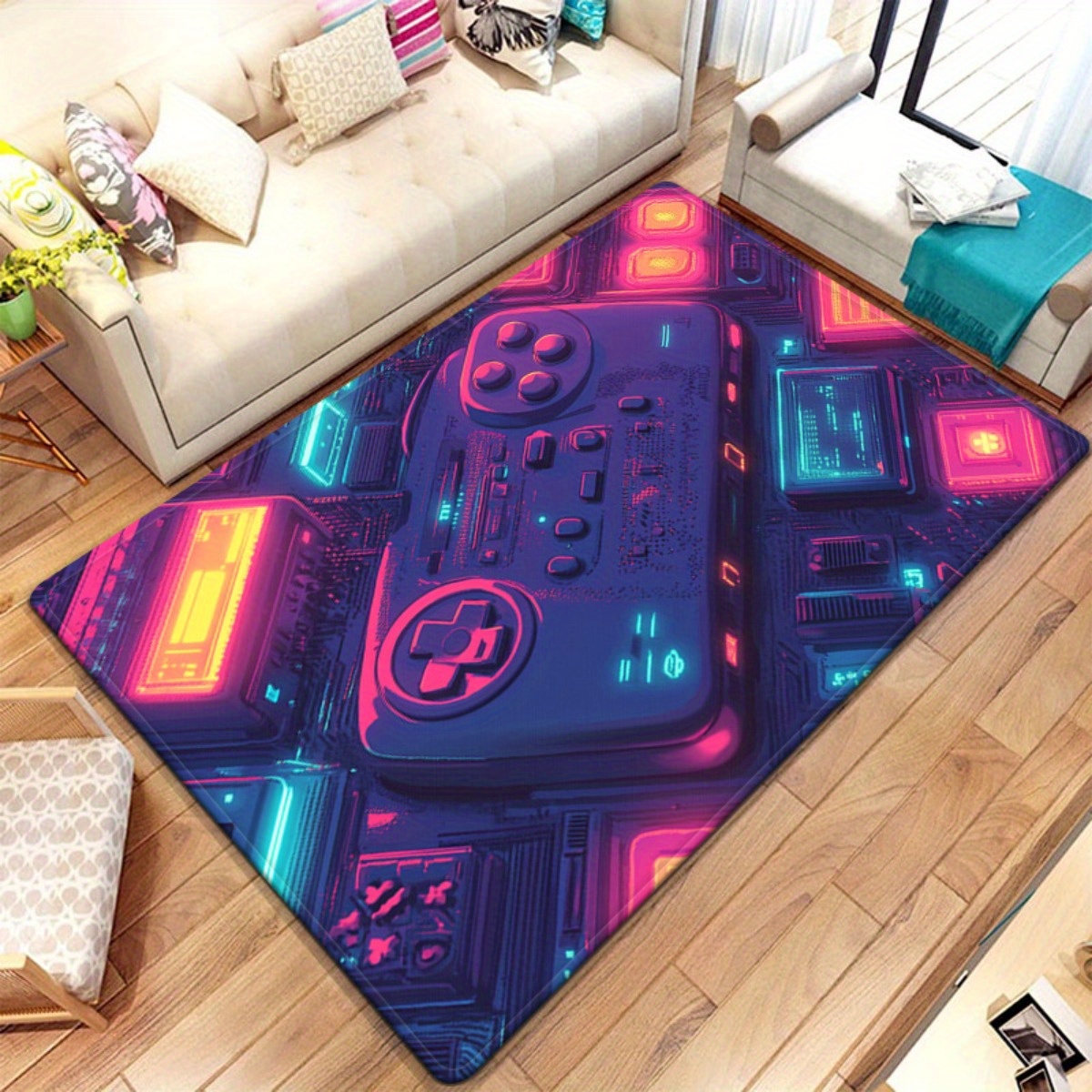 네온 게이머 러그 – 레트로 게임 컨트롤러 & 테크 패 - Retro Gaming Space 리뷰 및 가격